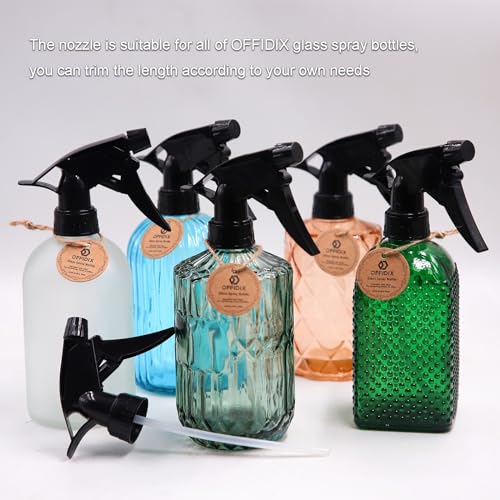 2 Pack Plant Mister Sprayers Watering Nozzles for Glass Spray Bottle with Plastic Top Pump and Adjustable Mist Spray Nozzle, Clear