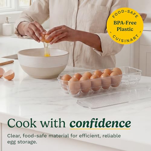 Best Brands Cuisinart Egg Holder for Fridge, Holds 14 Eggs, Stackable | Clear BPA-free plastic with fitted lid, fits standard refrigerator shelves, replaces flimsy cartons, hand wash only - color: 14 Eggs