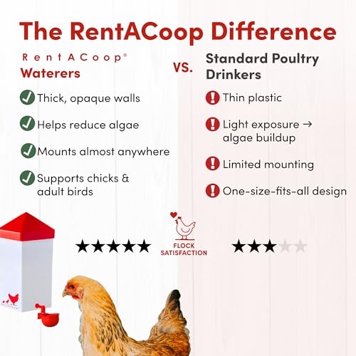 RentACoop 32oz Automatic Drinker with Auto-Fill Cup & Horizontal Nipple