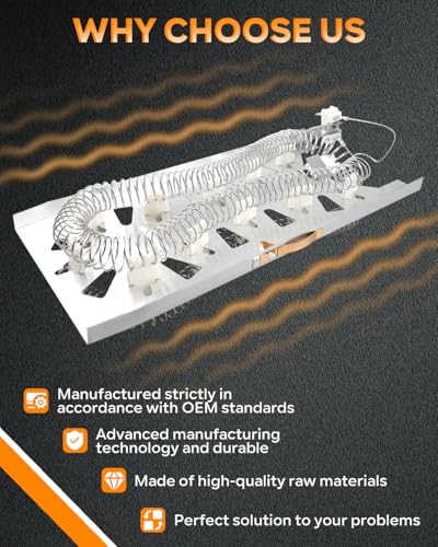 Dryer Heating Element Kit Fit for Maytag MED3500FW1 MED5500FC1 MED5500FC2 MED5500FW1 MED5500FW2 MED5630HC0 MED5630HC1 Fit for Whirlpool WED5100HC0 WED5100HC1 WED5100HC2 WED5100HC3 - style: 1 x MED6230HW1 heating element, 1 x 279973 dryer thermostat fuse k