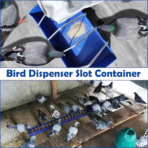 Hamiledyi 2 Pack Pigeon Feeder, Bird Dispenser Slot Container, Thick Durable Slot Container Feeding, Removable Steel Wire Partition for Pigeons Quails Birds Chicks Ducklings(Length: 8") - size: M:8 x 4 x 3 inches