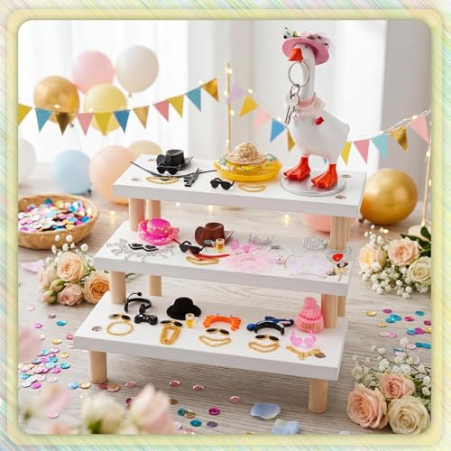 7 Inch Mini Magnetic Desk Goose Statue with 12 Sets Outfits, Resin Desktop Goose Decor Key Holder, Small Porch Desk Geese Accessories, Housewarming Gift for Home Office Bedroom - style: Classic