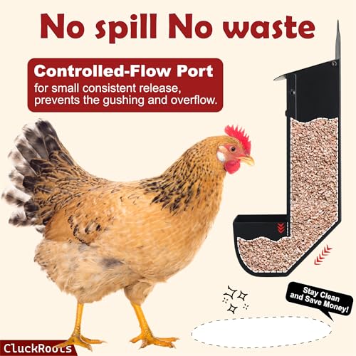 Chicken Coop Accessories Oyster Shell Feeder & Chicken Grit Feeder Set, No-Waste All‑Weather Thick‑Wall Design, Lift-Off Wall-Mounted Gravity Dispenser w/Rain Lid, Chickens Gifts for Chickens Lovers - color: Combo-Black/Red