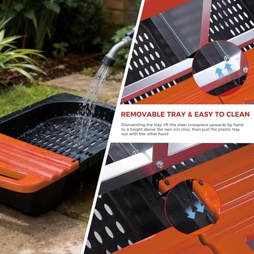  Chicken Nesting Box with Cleanable Pull Out Trays, 4 Hole Roll Away Nesting Box for Laying Hens, Wall Mount or Placed Design for Easy Egg Collection ﻿ - color: Orange, size: 4 Holes with legs