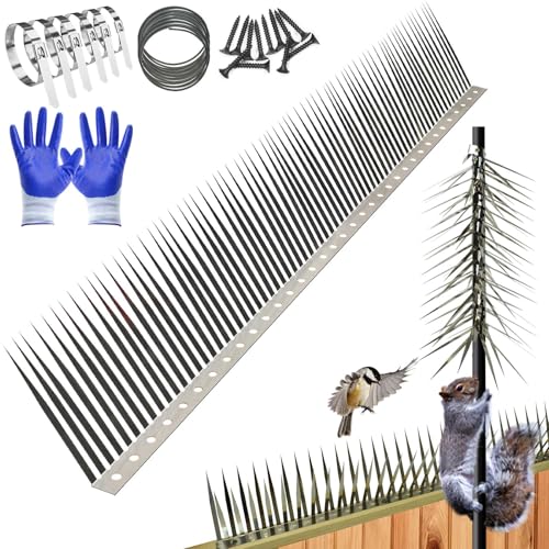 Bird Spikes, Outdoor Squirrel Spikes, Squirrel Baffles for Bird Feeder Poles, Avoid Climbing Garden Fences and Fruit Trees. (120 inches) - size: 120 inches