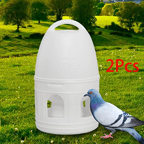 2X Bird Water Drinker Chicken Dove Quail Parrot Parakeet Pigeon Water Dispenser Feeder with Handle Large Capacity Water Pot Container