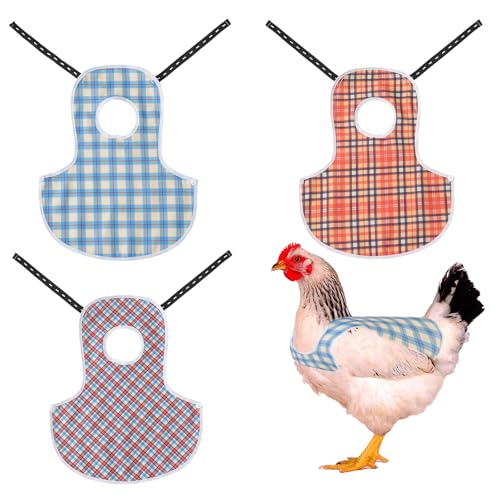 Chicken Saddle for Hens, 3 Pack Adjustable Breathable Aprons | Adjustable back straps prevent pecking and ensure durability. Protects hens during mating. Easy to wear. - color: Lattice