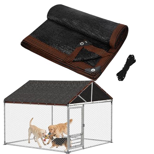 MEWTOGO 95% High Density Dog Kennel Shade Cover - 10x13ft Mesh Shade Cloth | Anti-Tear, Easy Setup, Provides Perfect Shade, for Garden Outdoor Patio Greenhouse Balcony Chicken Coop Pet Crate - size: 10x13ft