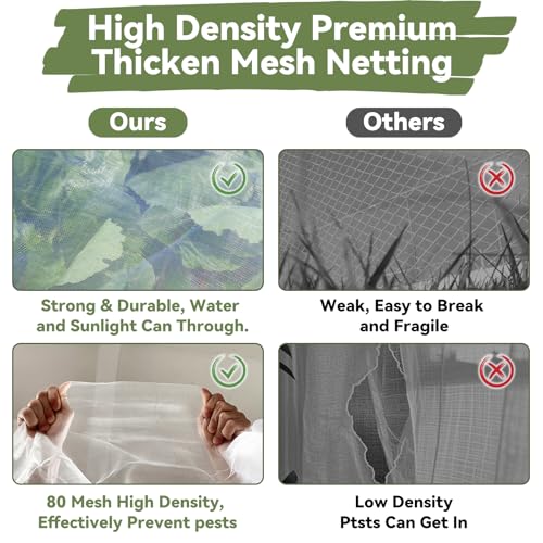 8 * 26 FT Garden Mesh Netting Protect Fruit Vegetable from Birds Bugs | Ultra Fine Plant Netting Covers, Pest Barrier Row Cover Net for Raised Beds Tree, Protect Greenhouse Flowers from Birds Bugs - size: 8 * 26 FT