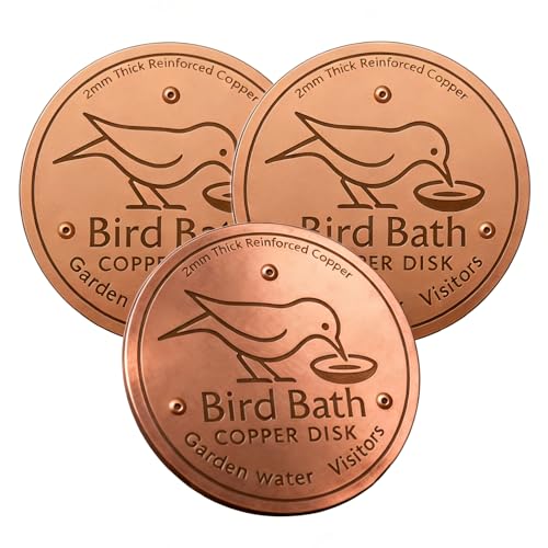 3 Pcs Heated Bird Bath Copper Disks for Outdoor Use | Solar Powered Warmth Disks for Bird Baths Decks Railings Stands Gardens Patios and Winter Outdoor Bird Care