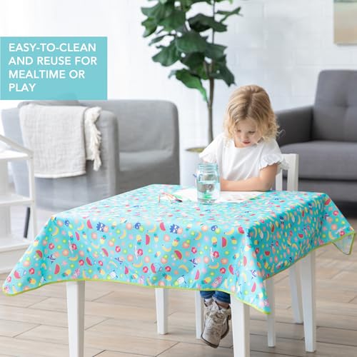 Bumkins Baby Splat Mat for Under High Chair, Babies Toddlers Eating Mess Mat, Waterproof Reusable Cloth for Arts and Crafts, Playtime for Kids, Floors or Tables, Fabric 42inx42in, Sanrio Hello Kitty - color: D4 Hello Kitty & Friends