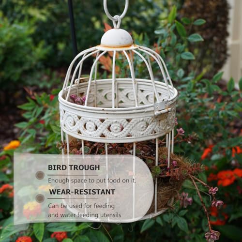 2Pcs Thickened Bird Food Bowl and Transparent Feeding Box for Parrots Plastic Bird Cage Accessories Easy to Install and Clean for Various Pet Birds