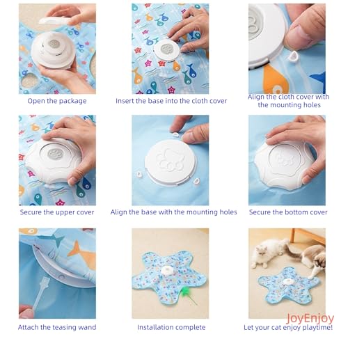 Hide and Seek Interactive Cat Toys, Puzzle Motion Activated for Indoor Cats | Cat Enrichment & Stimulating, Electronic Design, Moving toy play mat, USB & Battery Powered, 5-Hole, Multi-Cat, Bird Sound - color: Graffiti Cover