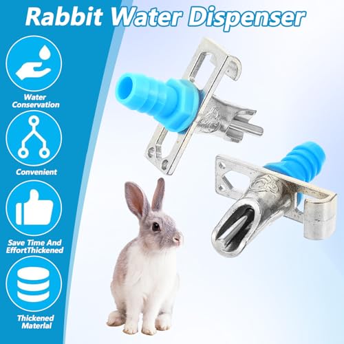 Automatic Rabbit Watering Kit - Including 5/16" Hose, 16 PCS Nipple Drinkers, Barb Fittings to G1/2" Thread Connectors, T-Fittings, Springs, and Gaskets, Automatic Rabbit Watering System