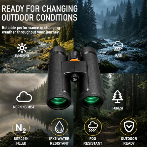 TRV 12x42 Binoculars for Adults, Wildlife, Hiking, Travel, Bird | Perfect for Yellowstone National Park, Wildlife Observation, Hiking & Mountain Viewing with Sharp Outdoor Optics - size: 12x42
