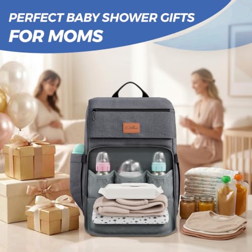 Baby Diaper Bag Backpack - Baby Bag for Girls & Boys, Large Waterproof Diaper Backpack - Baby Shower Gifts for Boys & Registry Must Haves - Travel Diaper Bags with Changing Pad - Newborn Stuff - color: A. Gray, style: Classic