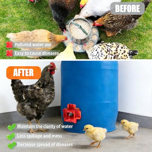 15 pcs Chicken Waterer Nipples with Drill Bits,Horizontal Automatic Chicken Waterer,Leakproof Poultry Watering System for Chicken Coop