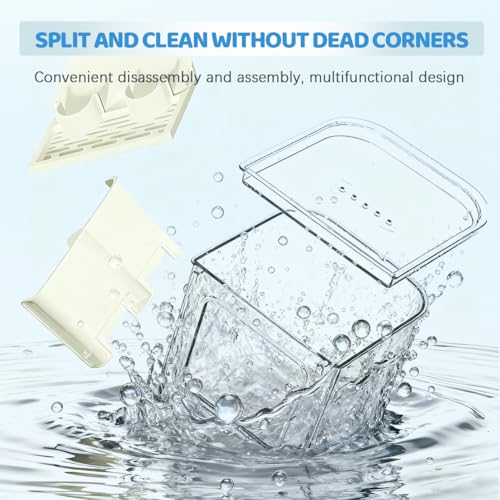 La La Pet No Mess Automatic Bird Feeder Large Capacity Feeding Bowl for Birdcage 2-in-1 Multifunctional Food Container and Bathtub for Parrots Cockatoos Parakeets Lovebirds