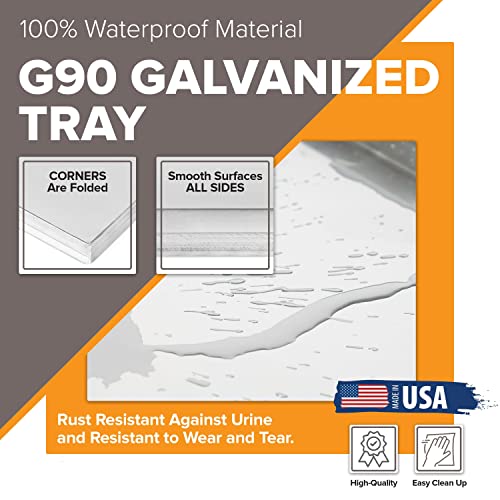 Metal Dog Crate & Kennel Replacement Tray/Pan, Galvanized, 24x18 in | Chew-proof, crack-proof, rust-resistant. Fits Most Standard 24 in Crates. - color: Galvanized, size: 23.5"L x 17.5"W x 1.0"H