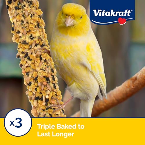 Vitakraft Crunch Sticks Parakeet Treats Egg and Honey Flavor 2 Pack - Long Lasting Seed Stick with Natural Wood Center Clip Holder and Nutritious Ingredients for Happy Engaged Birds - size: 0.7 Ounce (Pack of 2)