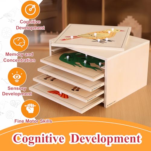 MONTESSORI OUTLET Animal Puzzle Cabinet for 3-6 Years Montessori Education at School and Home - color: Animal Cabinet