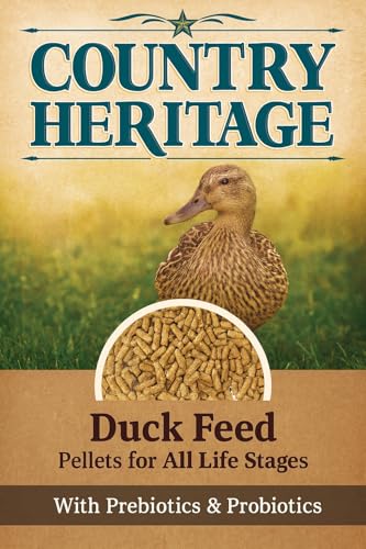 Country Heritage Duck Feed – Pellets for All Life Stages (19% Protein with Prebiotics & Probiotics, Do Not Float) (5 Pounds) - size: 5 Pound (Pack of 1), style: Duck Feed Pellets (All Life Stages)