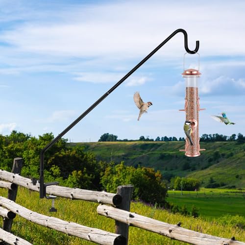 ERYTLLY 4 Packs 3 Inch Clamp 28" Long Deck Hook for Hanging Bird Feeder, Plants, Suet Baskets,Wind Chimes,Lanterns and More - size: Deck Hook - 28 Inch - 4 Packs