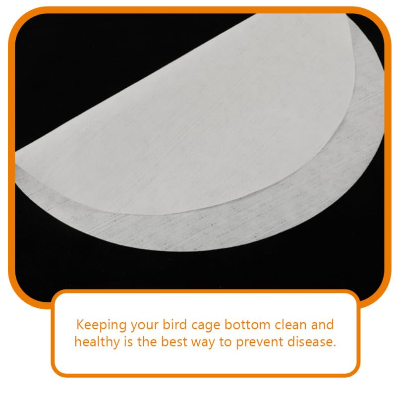 Abaodam 100Pcs Non-Woven Round Bird Cage Liners Absorbent Disposable Pads for Parrot and Small Animal Cages 12.59X12.59In Easy Clean Cage Bottom Cushions - size: 32x32cm