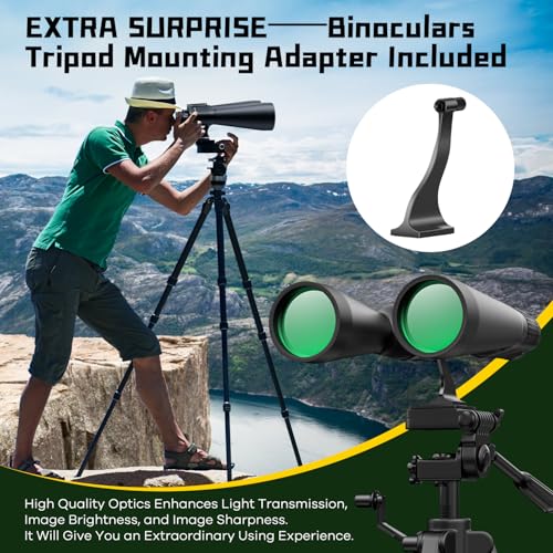 15-35x70 Binoculars for Adults High Powered, 35x HD Zoom for Stargazing & Bird Watching, Waterproof Binocular with Tripod Adapter, Ideal Essentials for Cruise Ship, Travel, Camping, Outdoor, Hunting