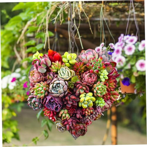 HANABASS 2 Pack Heart Shaped Bird Nesting Material Holder for Wild Birds, Refillable Hummingbird Nest Material Cage, Outdoor Wire Nesting Ball Basket for Garden Yard Decor, Metal Frame Only - color: Brown2, size: 36.5X20CM