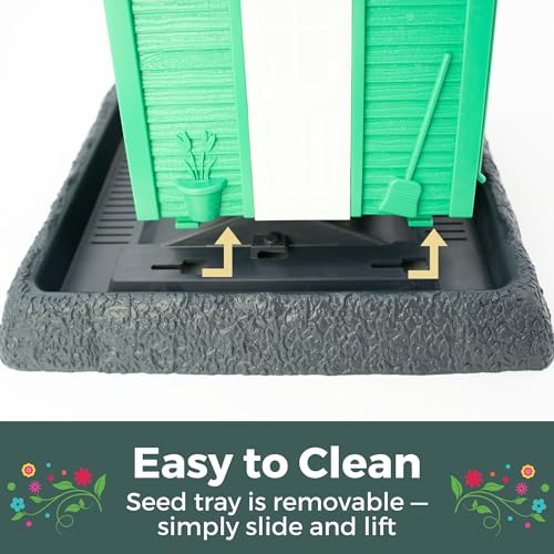 North States Village Collection - Fiesta Green Cottage Bird Feeder: Hanging Bird Feeder for Outdoors, Holds 5 Pounds of Seed - color: Fiesta Green