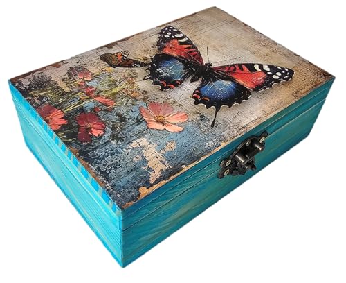RK Collections Butterfly Trinket Box. Animal Trinket Box for Gift. Trinket case Holder (6.5 x 4.25 x 2.25 inches) - style: Butterfly