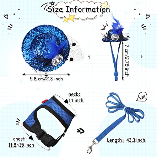 Zhanmai 9 Pcs Chicken Harness and Leash for Hens Funny Chicken Accessories with Leash and Hats for Hens Duck Goose Parrot Small Pet Harness Adjustable Training Walking Supplies(S) - size: S