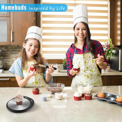 Homebuds 22lb Digital Food Scale Grams and Ounces in 1g, High Precision Assured by Kitchen Scale Professional Factory Since 2001, Gram Scale for Cooking and Baking, LED, 3*AAA Included, Black - color: Black