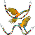 Weewooday 2 Pcs Bird Rope Perches Climbing Rope Bird Cage Accessories for Parrots, Parakeets, Cockatiels, Conures(21.6 Inch) - size: 21.6 Inch