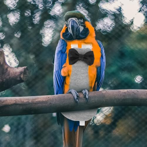 balacoo Washable Bird Diapers 4Pcs Reusable Lightweight Flight Suit Liners Breathable Skin-Friendly Bird Costume for Parrots Macaw Cockatoo Parakeet