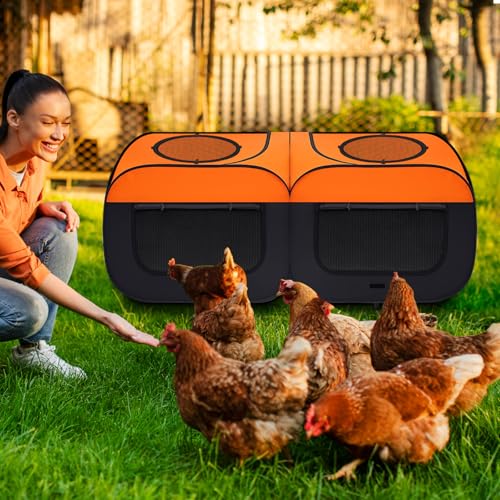 LemonRoad 73 Inch Large Chicken Brooder Box for Chick Starter Kit, Holds up to 30-40 Chicks, Upgrade Dual Door, Top Shading Design, Chick Brooder Pen/playpen/Baby Chicken, Bottom Non-Detachable
