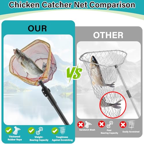 Chicken Catcher Net,37 to 64in Chicken Catcher Leg Hook Extra Long Handle Animal Catcher Pole Heavy Duty with Frosted Tube Extension Pole Poultry Hook Fowl Catcher (Black, 64in) - color: Black, size: 64in