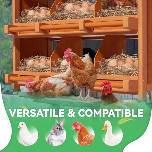 Chicken Nesting Boxes,6 Compartments Wooden Nesting Boxes for Chickens,Laying Nest Boxes for Hens Ducks Poultry Protect Eggs Chicken Coops Easy Egg Collection (6 BOXS) - size: 6 BOXS