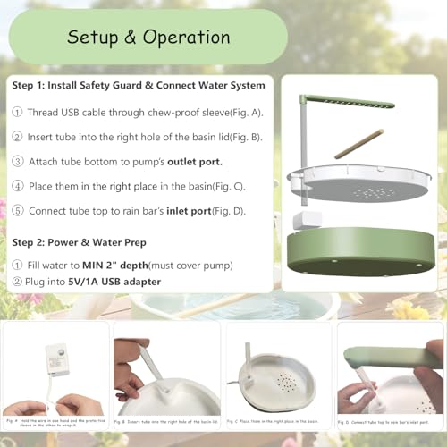Bird Bath, Automatic Parrot Shower Bath, Birds Shower Bathtub with Running Water, Birdcage, Medium Birds Parakeet Budgies Cockatiels Conures Finches, Lovebird - color: Green Ellipse