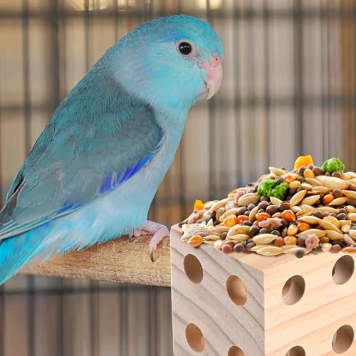 M METERXITY Bird Chew Play Thing, 2.12x2.12x7.87 in Pine Wood Parrot Bird Perch Stand Teeth Chew Bite Games for Parrots/Cockatiels/Parakeets - size: 2.12x2.12x7.87 in