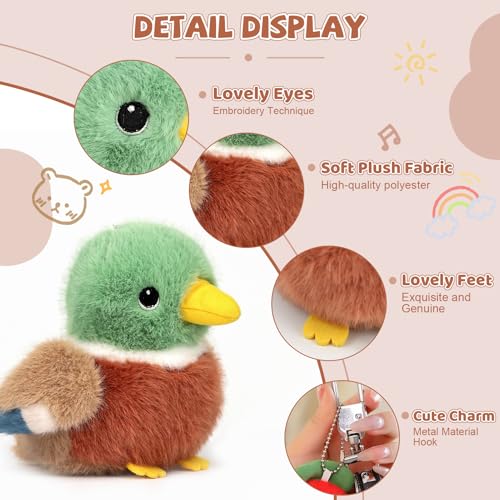 Mallard Duck Stuffed Animal 4.7 Inch Realistic Cute Plush Toy, Cute Mallard Duck Plushie Christmas Birthday Valentine's Day Gift for Kids Girlfriends - color: Mallard