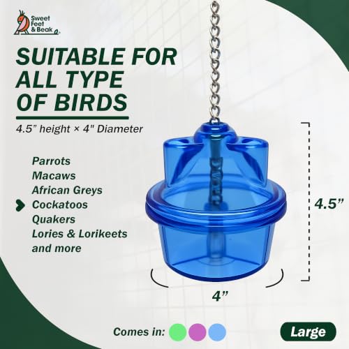 Sweet Feet and Beak Foraging Feeder™ Bird Cage Toy Box | For Large Birds, Safe & Non-Toxic, Tough Construction, Easy to Install, Foraging Treasures & Treats