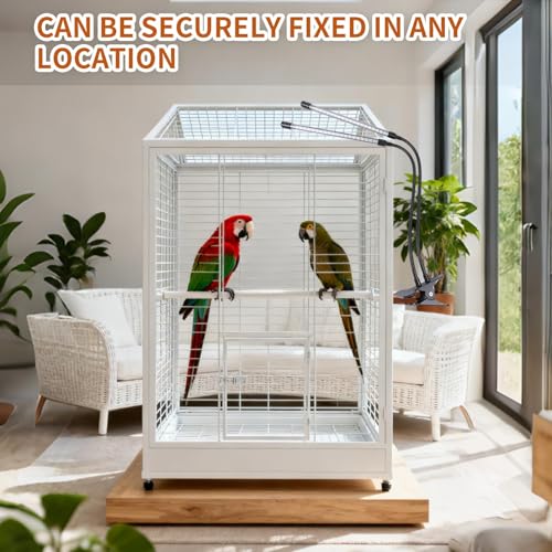 Bird Cage Light with Timer 10 Dimming Levels, 60 LED Beads, Bird Light Avian Lights for Birds Simulate Sunlight for Parrots & Pet Birds