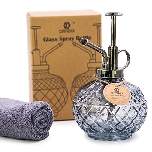 Plant Mister Glass Spray Bottle Gray, Vintage Small Misters10 OZ | Fine Mist Spray, Refillable Watering Can with Plastic Top Pump, Spray Bottles for Garden Plant Cleaning, Indoor Outdoor Decor - color: E-Gray