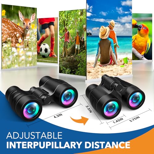 Boy Toys Ages 3-8: Kids Binoculars with Bird Watching Manual 4 5 6 7 8 Year Old Boys Girls Christmas Birthday Gifts Outdoor Travel Binoculars Toy for Kid Age 4-6 Toddler Camping|Hiking Toys - color: Black