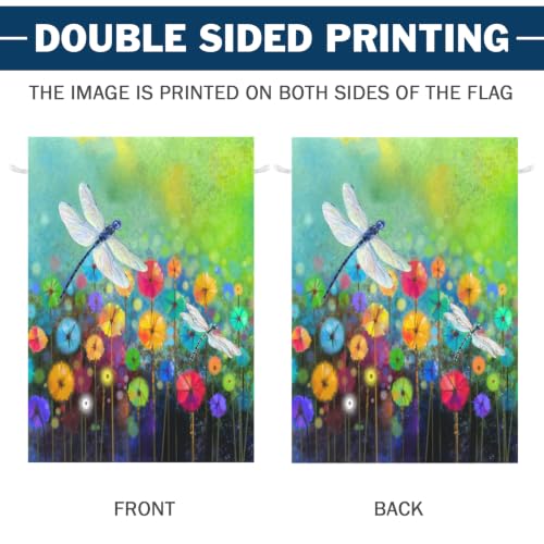 Spring Flower Garden Flag Dragonfly flags Welcome Summer House Flag for Outdoors 28 x 40 Double Sided Large Decorative Flag - color: flower-1