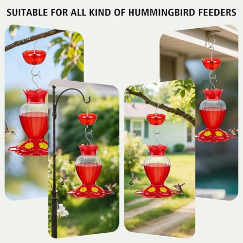 Ant Moat for Hummingbird Feeders, Humingbird Feeder Ant Moat, Vintage Style Hummingbird Ant Guard, 5 OZ Large Ant Moat, Ant Motes - Ant Guard(4 Pack, Red)