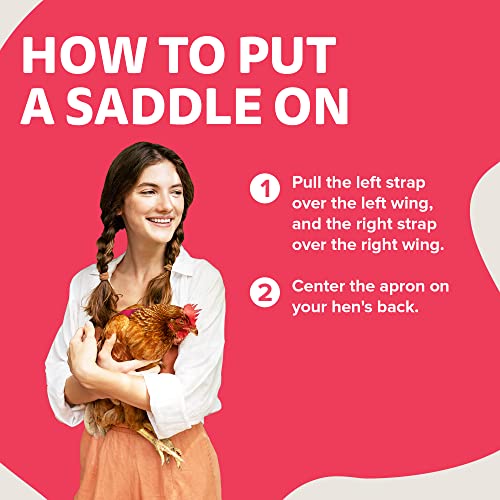Single Strap Chicken Apron/Saddle, Medium, Awareness Pink - color: Pink, size: Medium