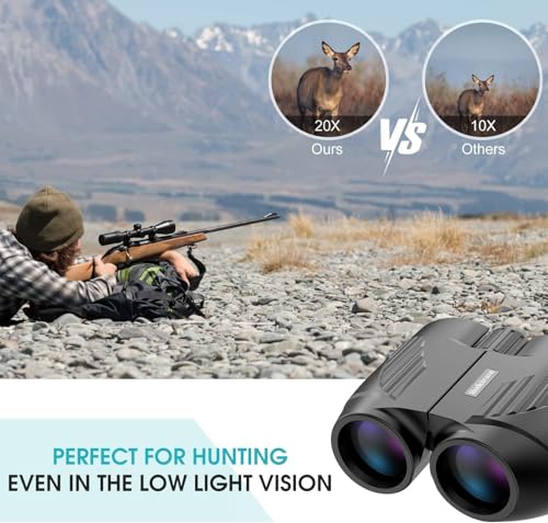 20X25 Compact Binoculars for Adults,Large Eyepiece Waterproof Binocular,Easy Focus Small Binoculars for Bird Watching,Hiking and Concert,Black